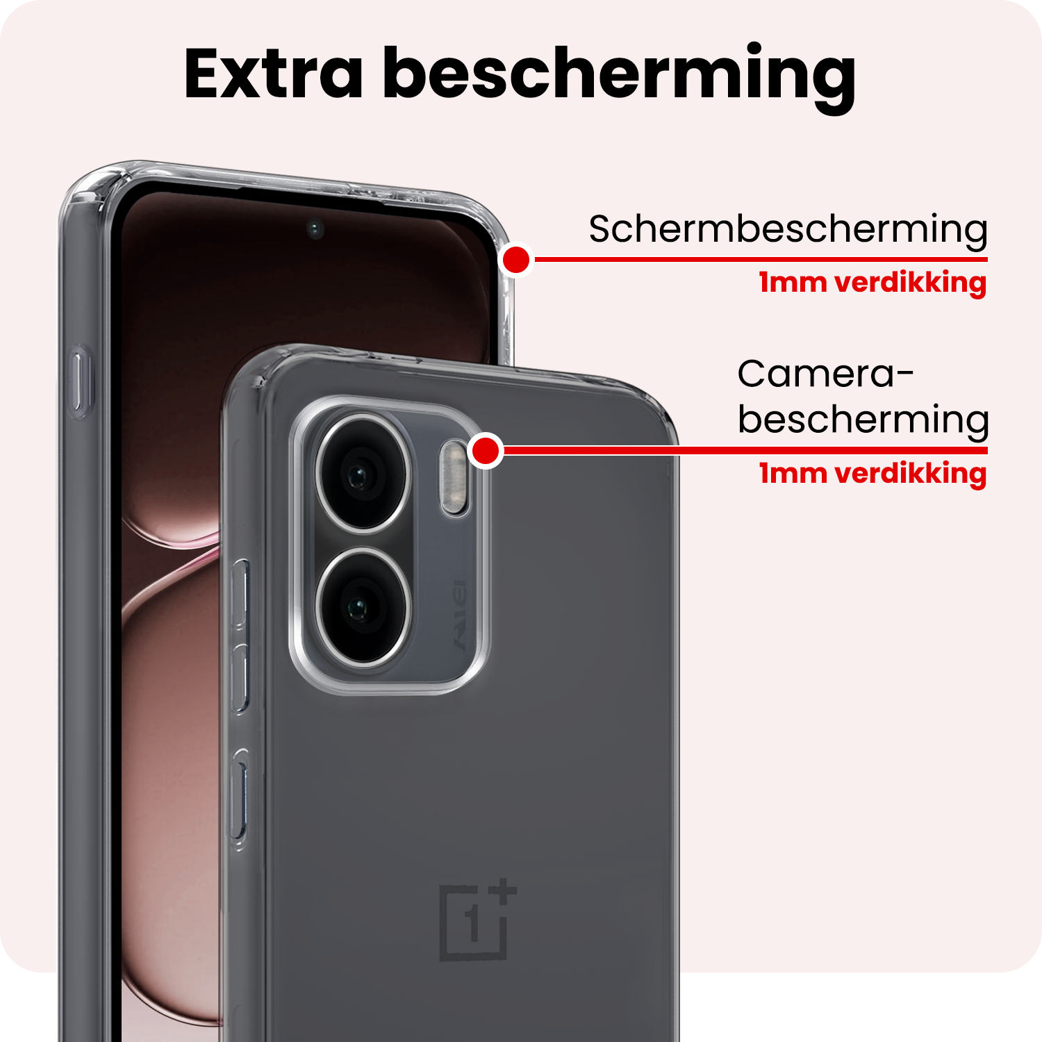 NoXx NoXx OnePlus 15R Hoesje Siliconen - Transparant - 2 PACK