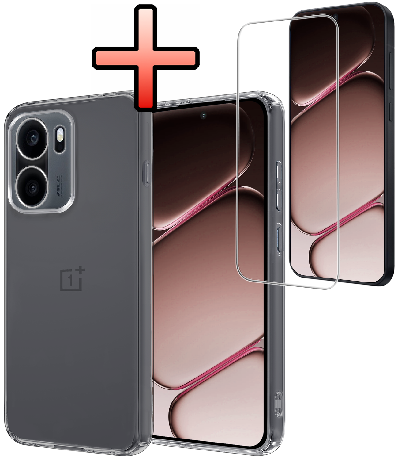 NoXx NoXx OnePlus 15R Hoesje Siliconen Met Screenprotector - Transparant