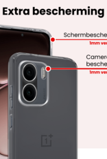 NoXx NoXx OnePlus 15R Hoesje Siliconen Met 2x Screenprotector - Transparant