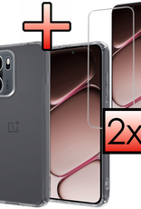 NoXx NoXx OnePlus 15R Hoesje Siliconen Met 2x Screenprotector - Transparant