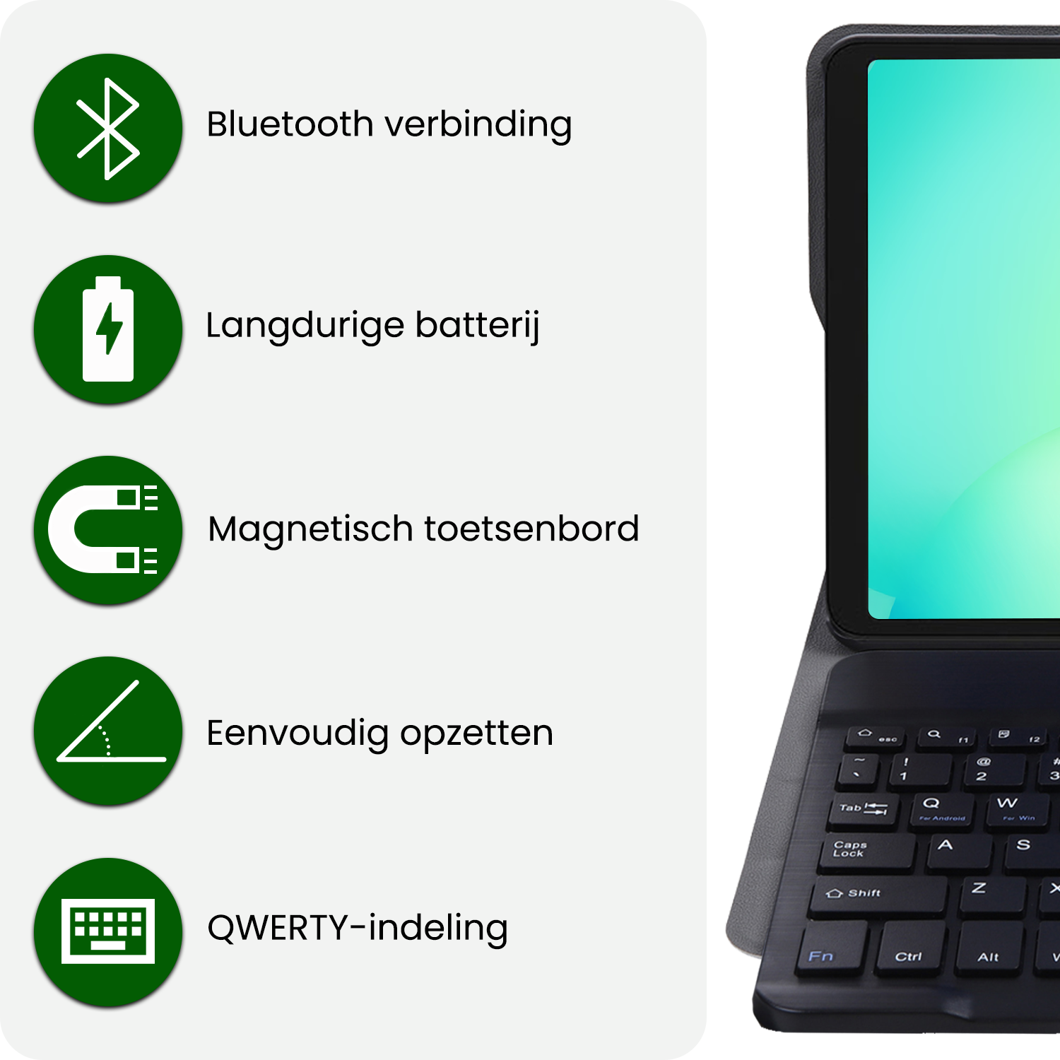 BASEY. BASEY. Samsung Galaxy Tab A11 Plus Toetsenbordhoes Met Screenprotector - Donkerblauw