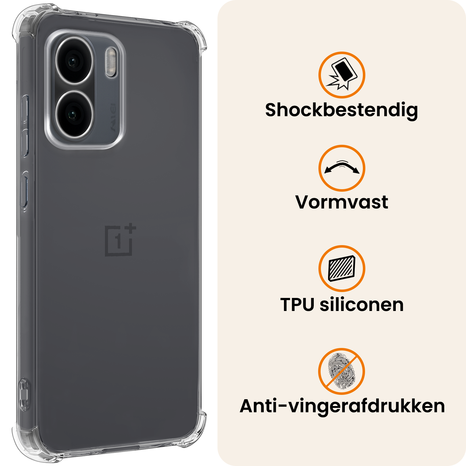 Nomfy Nomfy OnePlus 15R Hoesje Shockproof - Transparant