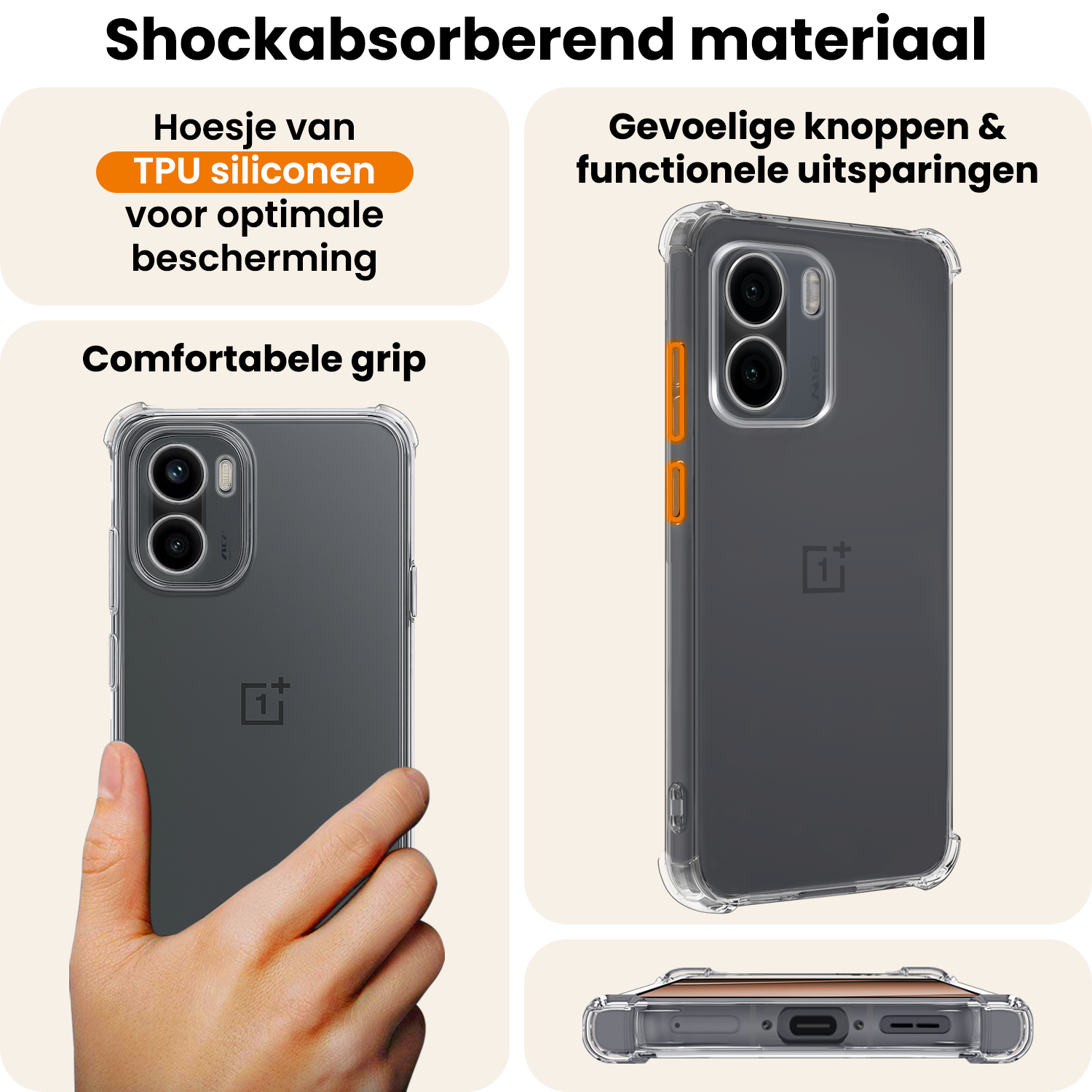 Nomfy Nomfy OnePlus 15R Hoesje Shockproof - Transparant