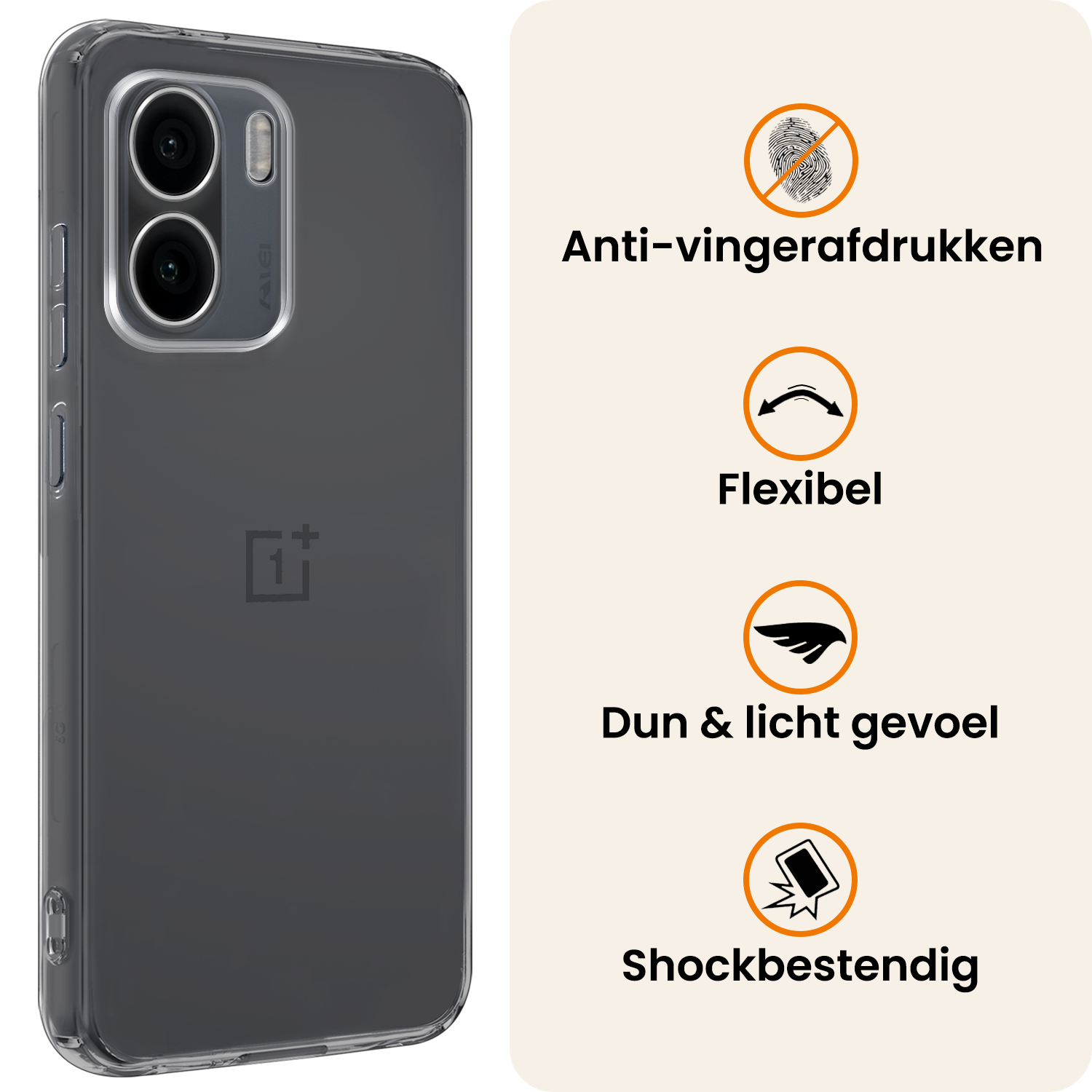 Nomfy Nomfy OnePlus 15R Hoesje Siliconen - Transparant