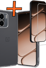 Nomfy Nomfy OnePlus 15R Hoesje Siliconen Met Screenprotector - Transparant