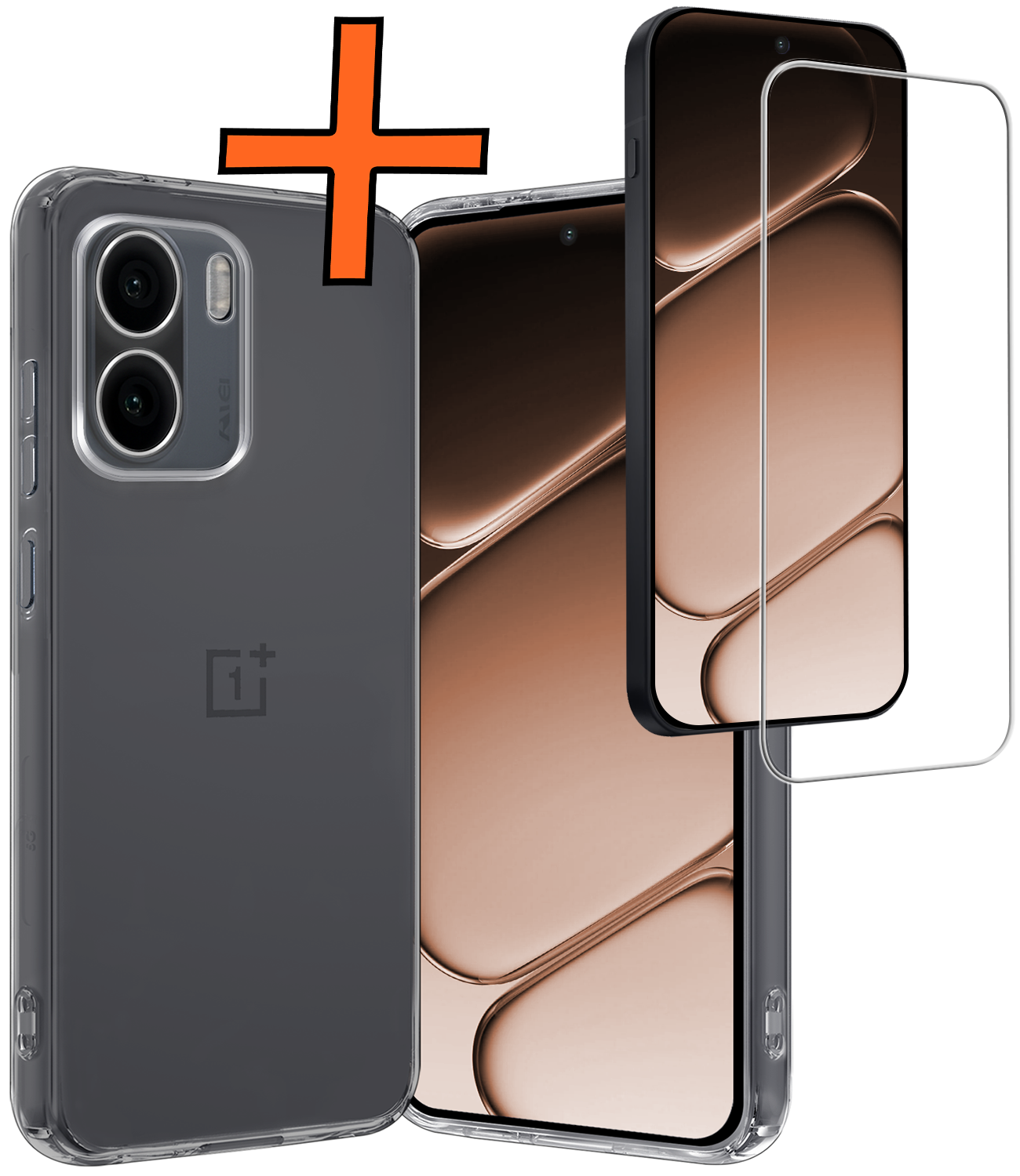 Nomfy Nomfy OnePlus 15R Hoesje Siliconen Met Screenprotector - Transparant