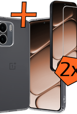 Nomfy Nomfy OnePlus 15R Hoesje Siliconen Met 2x Screenprotector - Transparant