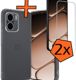 Nomfy Nomfy OnePlus 15R Hoesje Siliconen Met 2x Screenprotector - Transparant