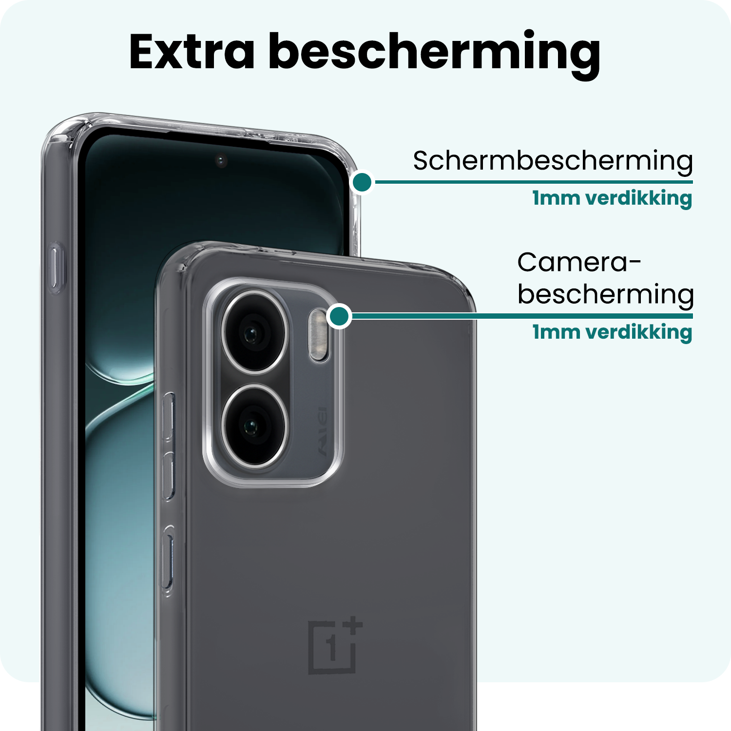 Forterra Forterra OnePlus 15R Hoesje Siliconen - Transparant - 2 PACK