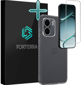 Forterra Forterra OnePlus 15R Hoesje Siliconen Met Screenprotector - Transparant