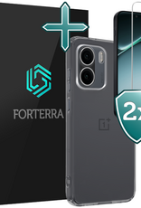 Forterra Forterra OnePlus 15R Hoesje Siliconen Met 2x Screenprotector - Transparant