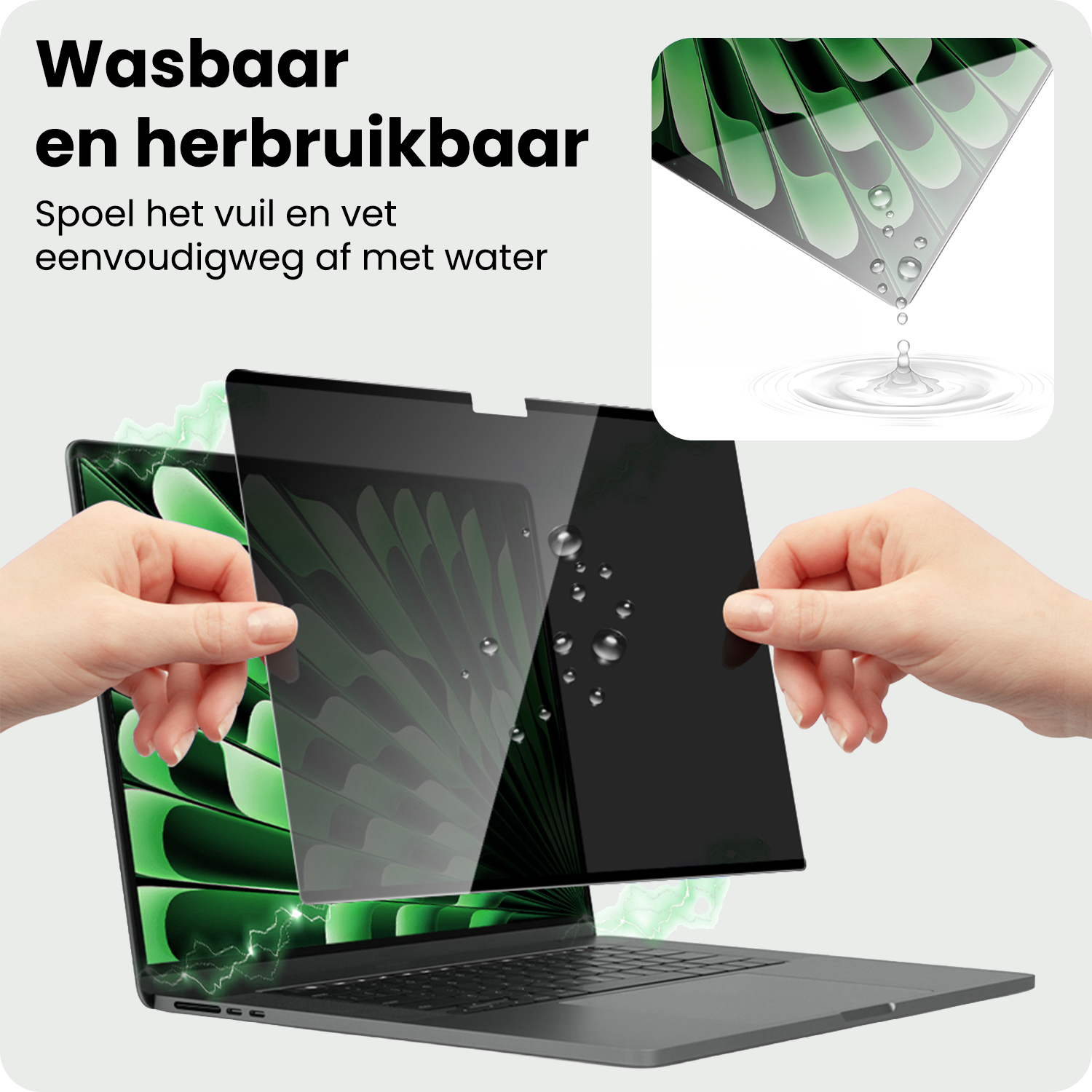 BASEY. BASEY. MacBook 15,3 Inch Privacy Screenprotector - 2 PACK