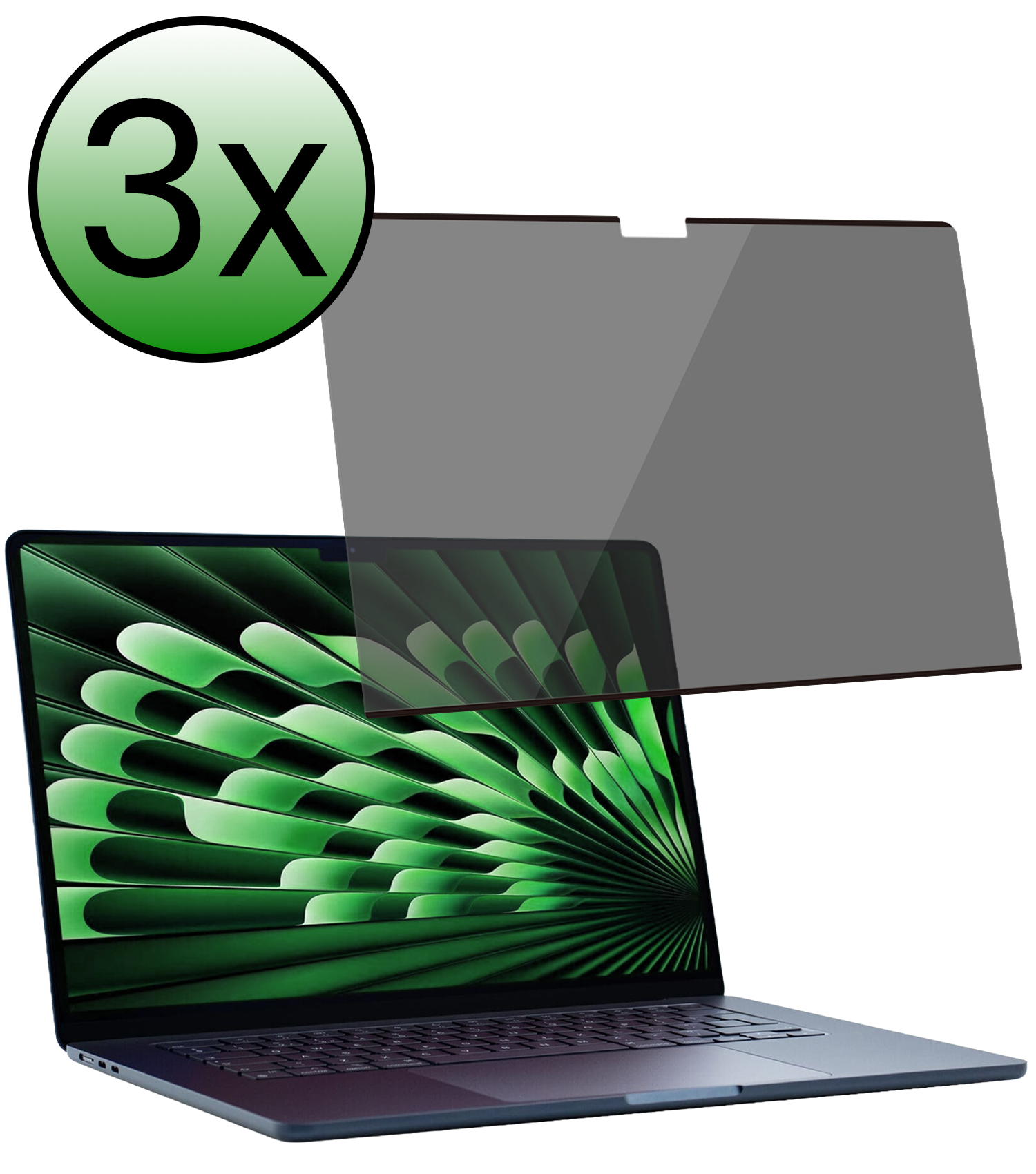 BASEY. BASEY. MacBook 15,3 Inch Privacy Screenprotector - 3 PACK