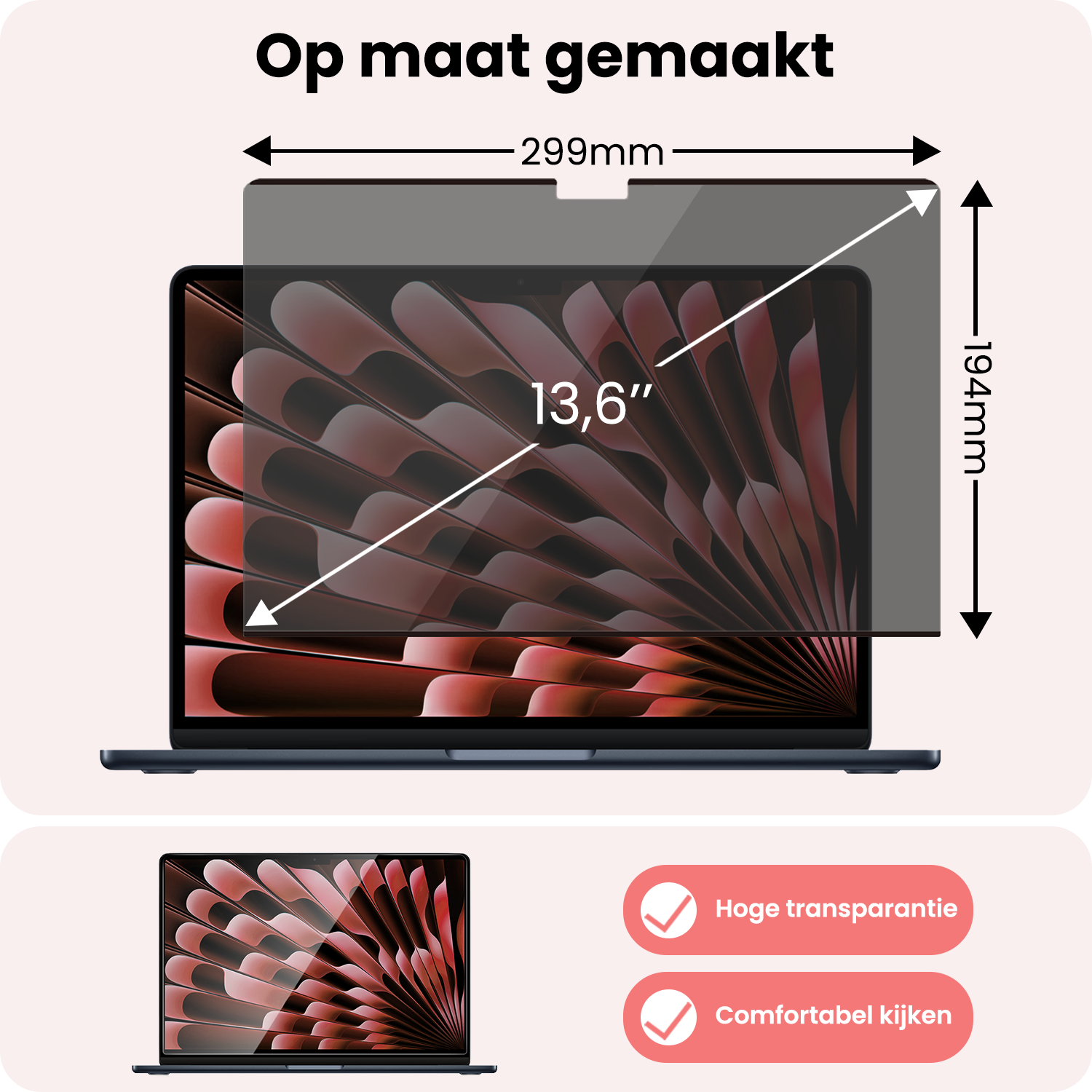 NoXx NoXx MacBook 13,6 Inch Privacy Screenprotector