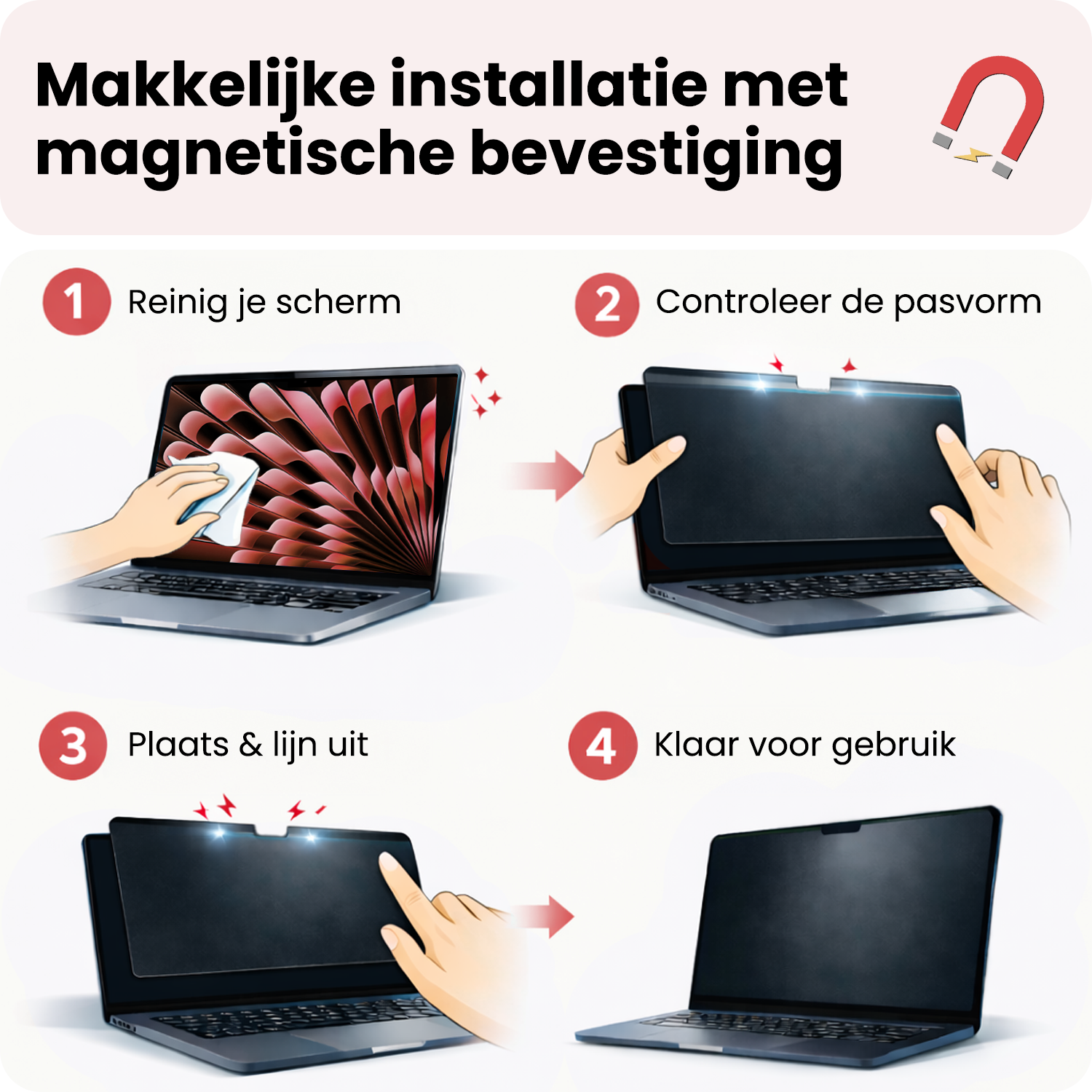 NoXx NoXx MacBook 13,6 Inch Privacy Screenprotector