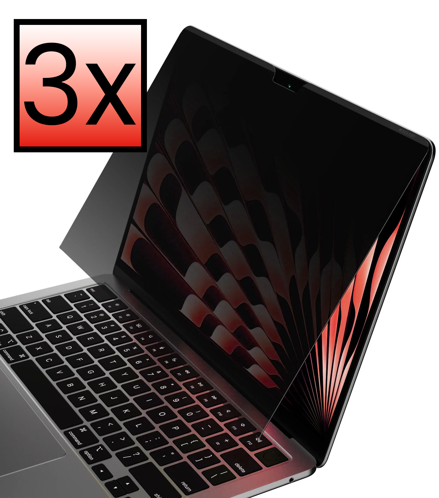 NoXx NoXx MacBook 15,3 Inch Privacy Screenprotector - 3 PACK
