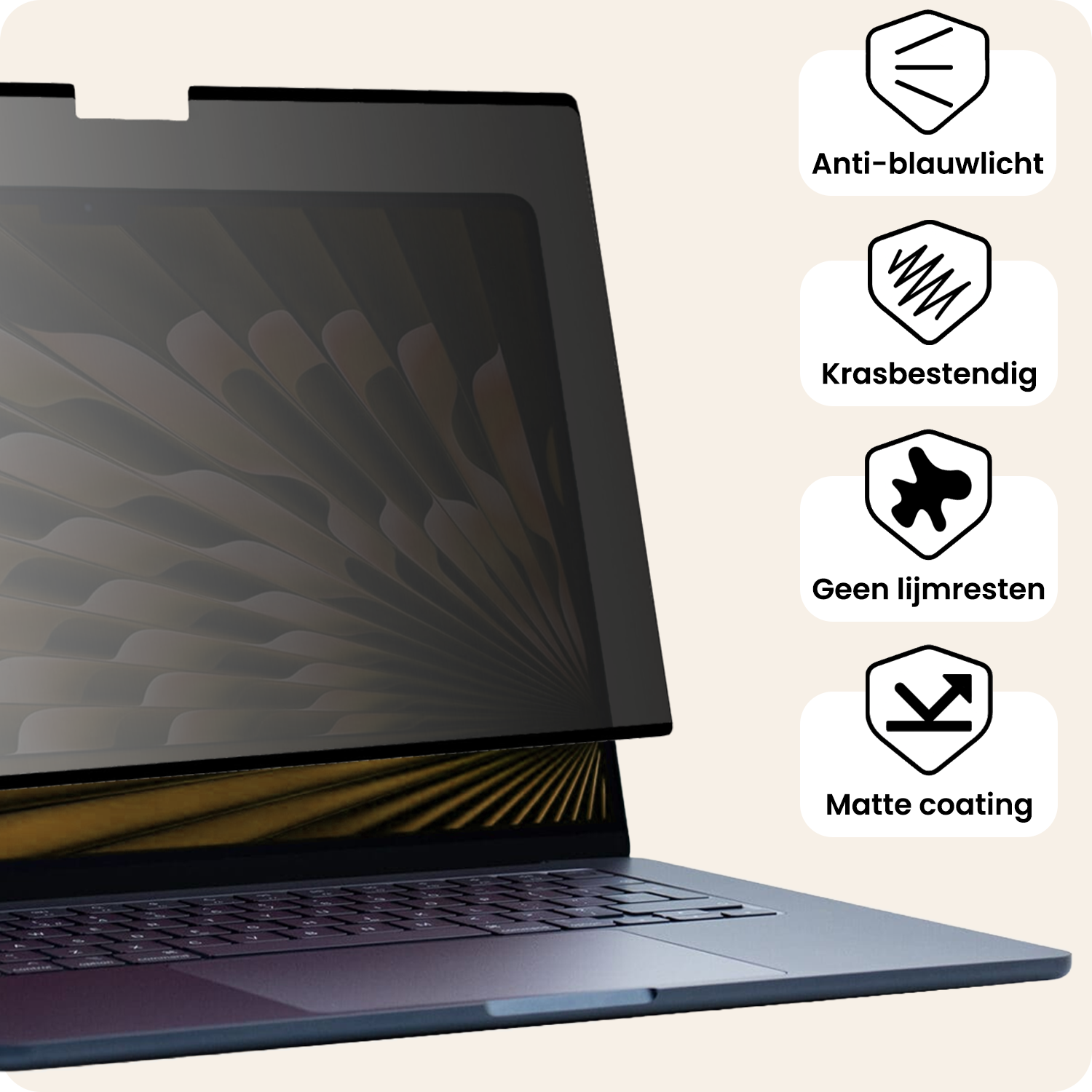 Nomfy Nomfy MacBook 13,6 Inch Privacy Screenprotector - 3 PACK