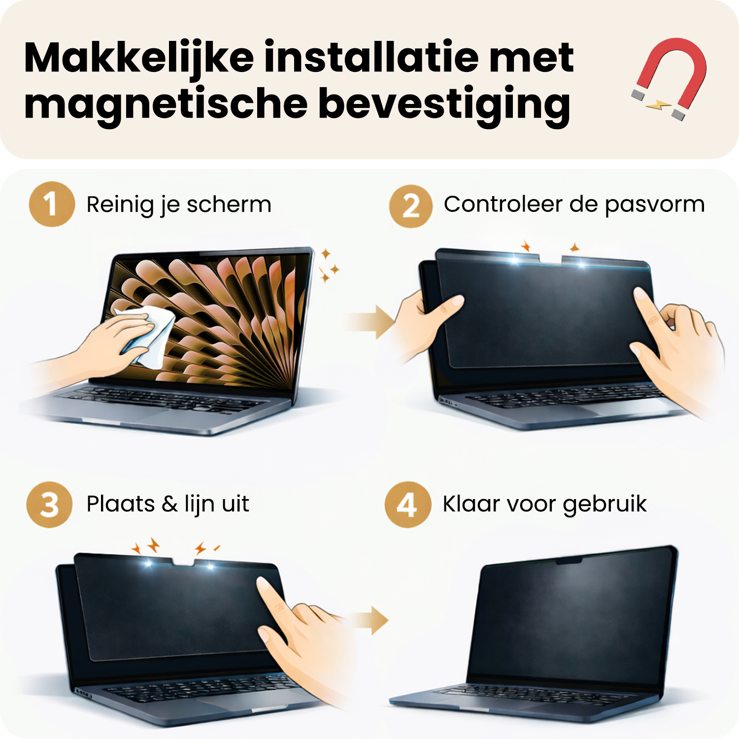 Nomfy Nomfy MacBook 15,3 Inch Privacy Screenprotector