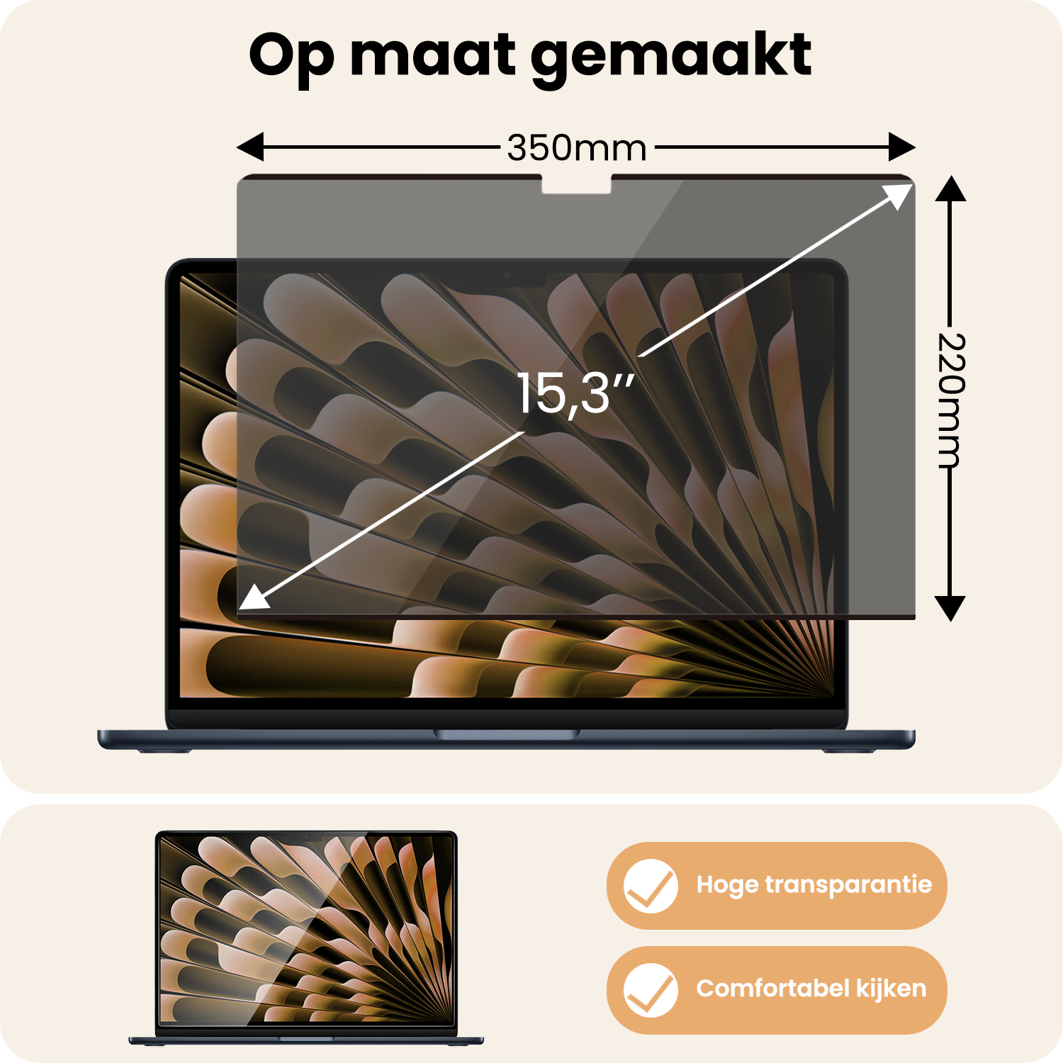 Nomfy Nomfy MacBook 15,3 Inch Privacy Screenprotector