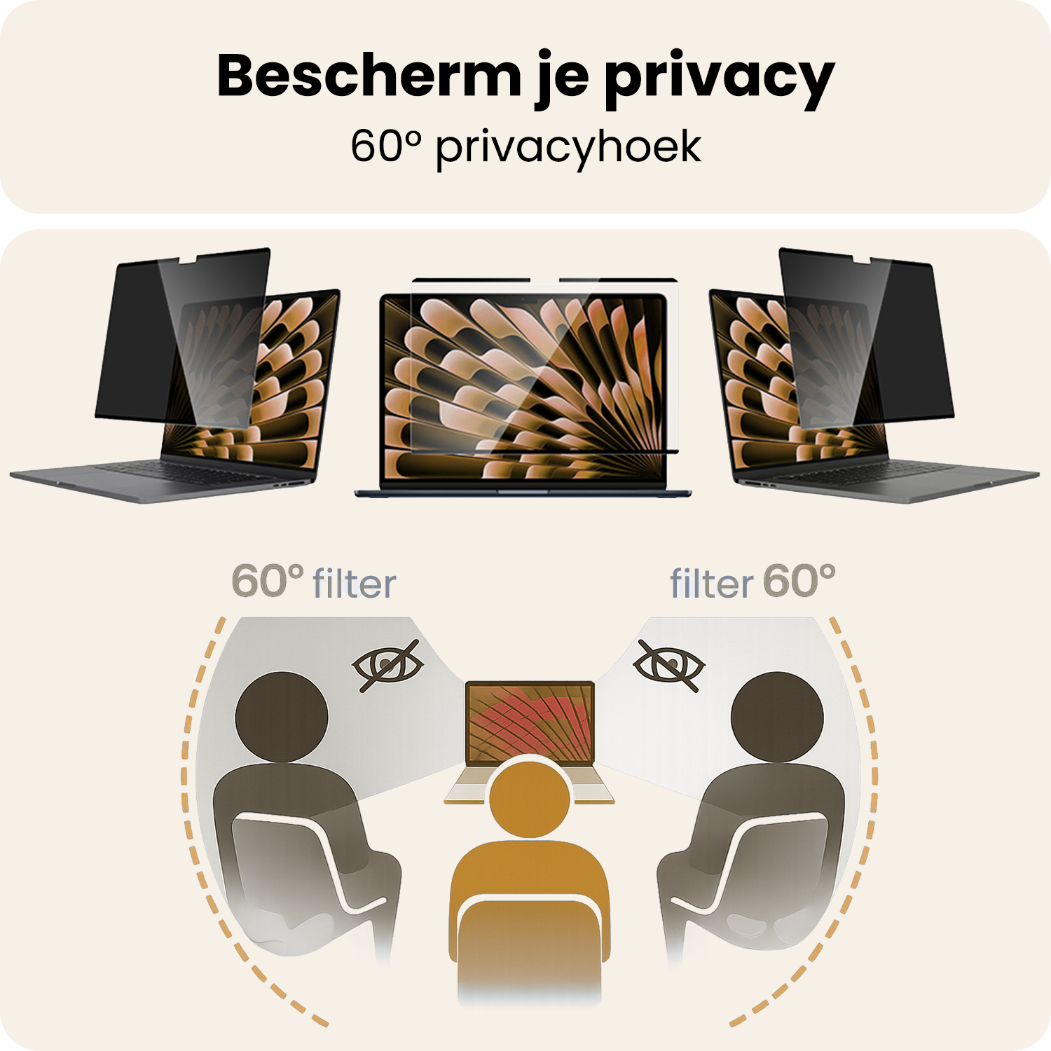 Nomfy Nomfy MacBook 15,3 Inch Privacy Screenprotector - 2 PACK