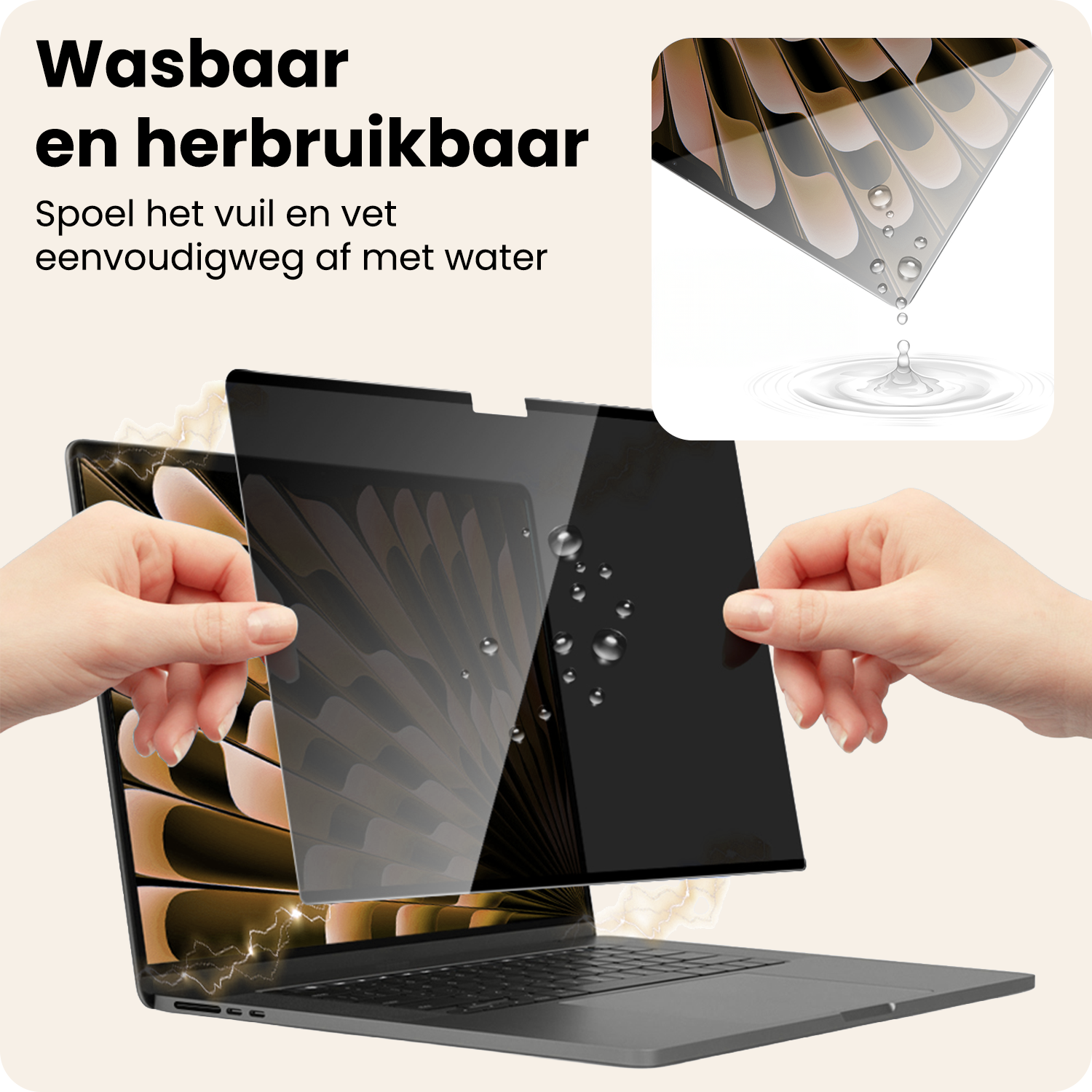 Nomfy Nomfy MacBook 15,3 Inch Privacy Screenprotector - 2 PACK