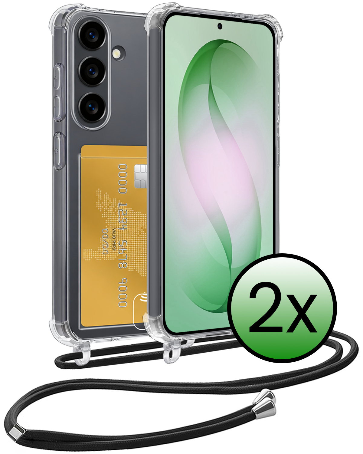 BASEY. BASEY. Samsung Galaxy S26 Hoesje Pashouder met Koord - 2 PACK