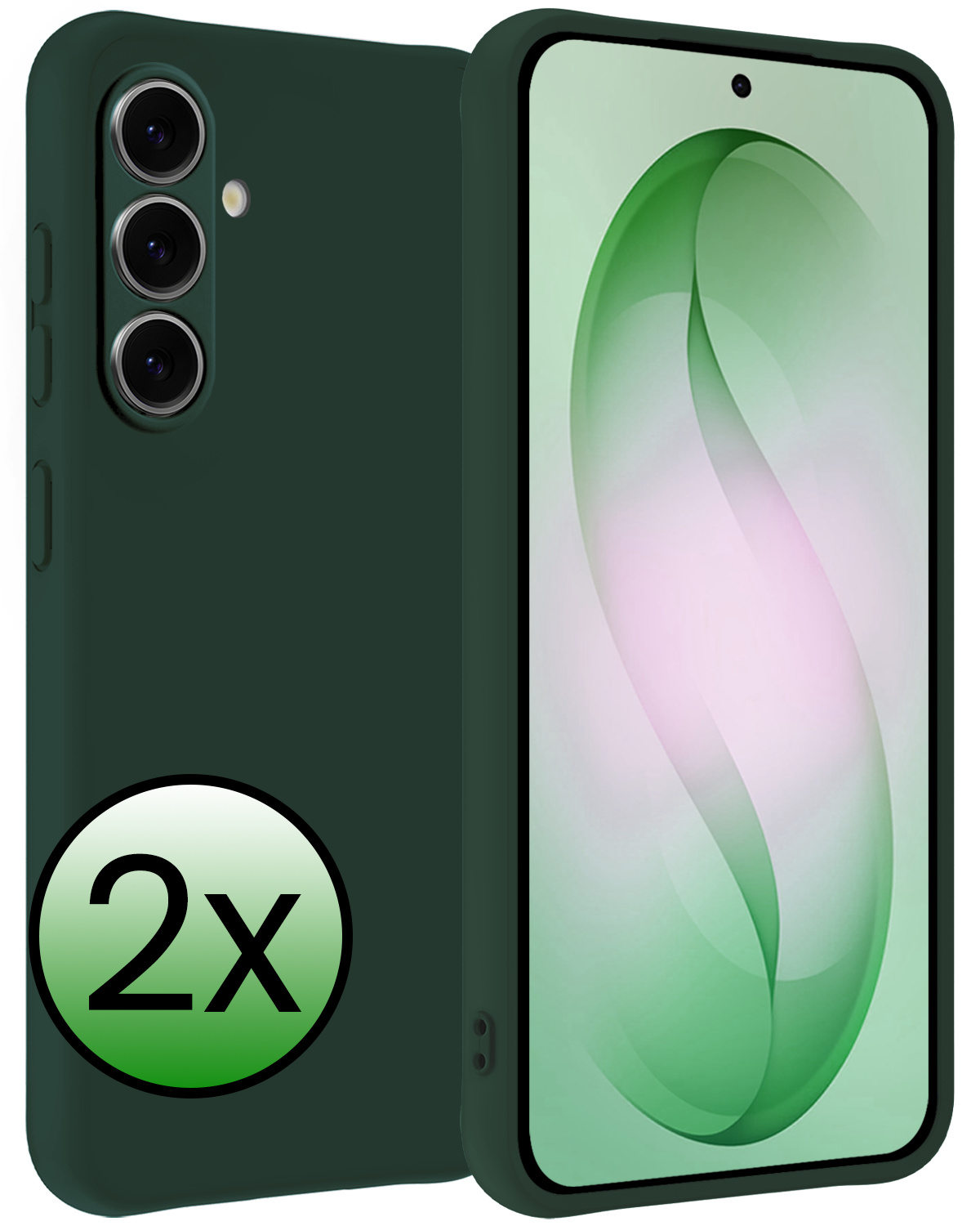 BASEY. BASEY. Samsung Galaxy S26 Hoesje Siliconen - Donkergroen - 2 PACK