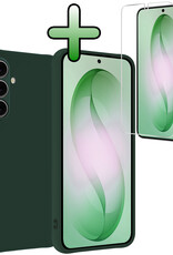 BASEY. BASEY. Samsung Galaxy S26 Hoesje Siliconen Met Screenprotector - Donkergroen