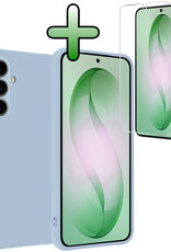 BASEY. BASEY. Samsung Galaxy S26 Hoesje Siliconen Met Screenprotector - Lichtblauw