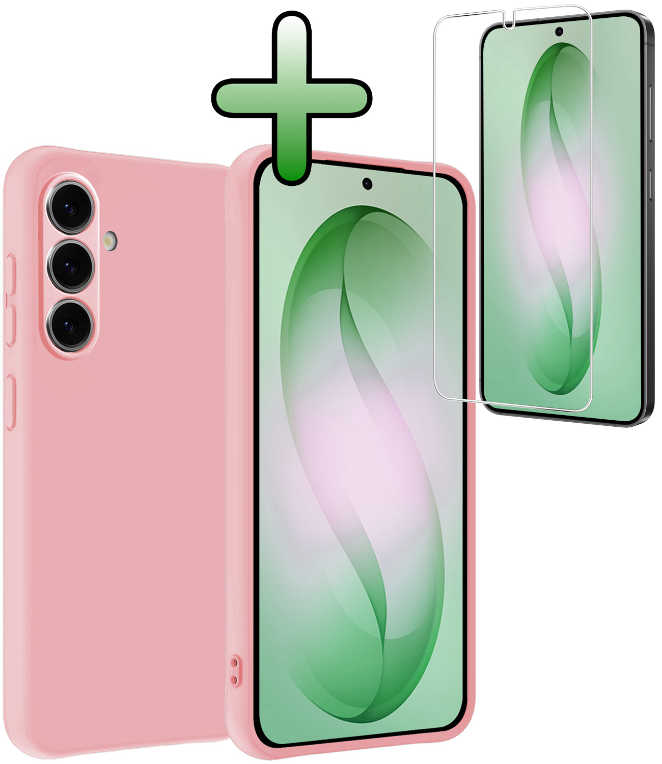 BASEY. BASEY. Samsung Galaxy S26 Hoesje Siliconen Met Screenprotector - Lichtroze