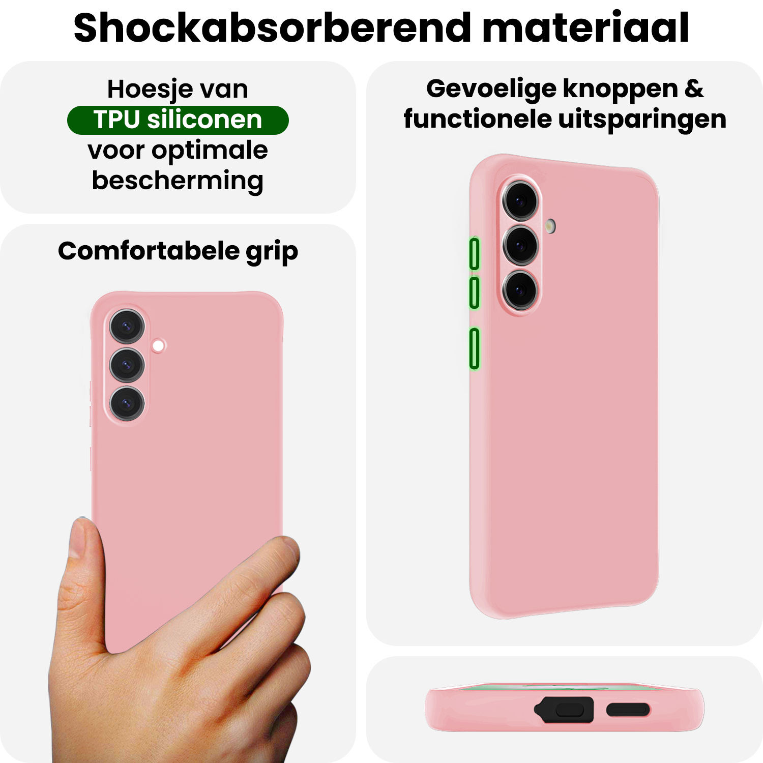 BASEY. BASEY. Samsung Galaxy S26 Hoesje Siliconen Met Screenprotector - Lichtroze