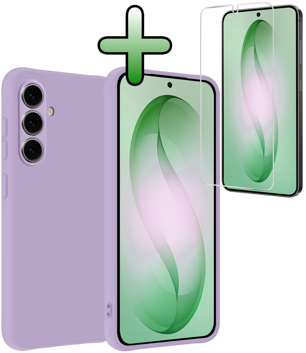 BASEY. BASEY. Samsung Galaxy S26 Hoesje Siliconen Met Screenprotector - Lila