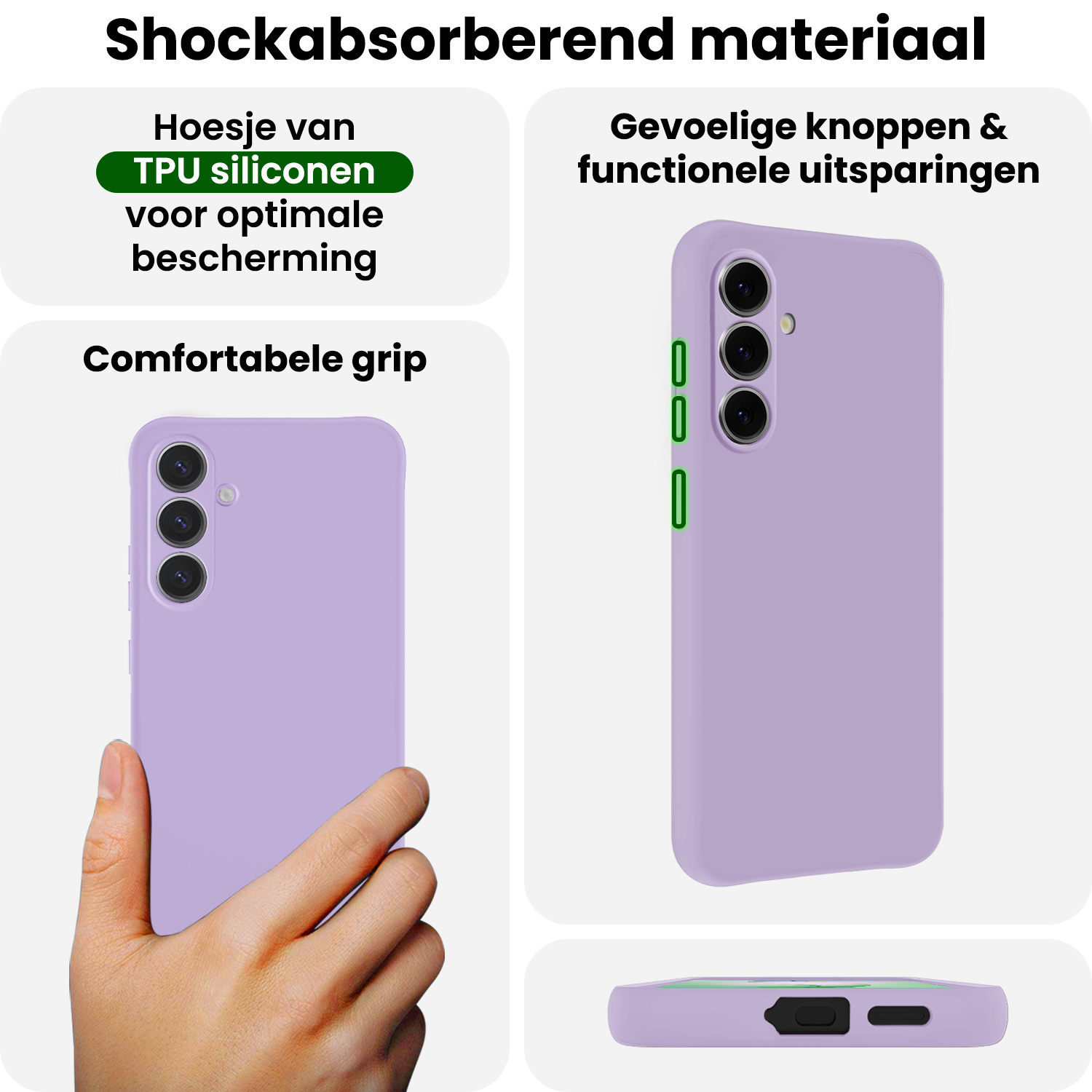 BASEY. BASEY. Samsung Galaxy S26 Hoesje Siliconen Met Screenprotector - Lila