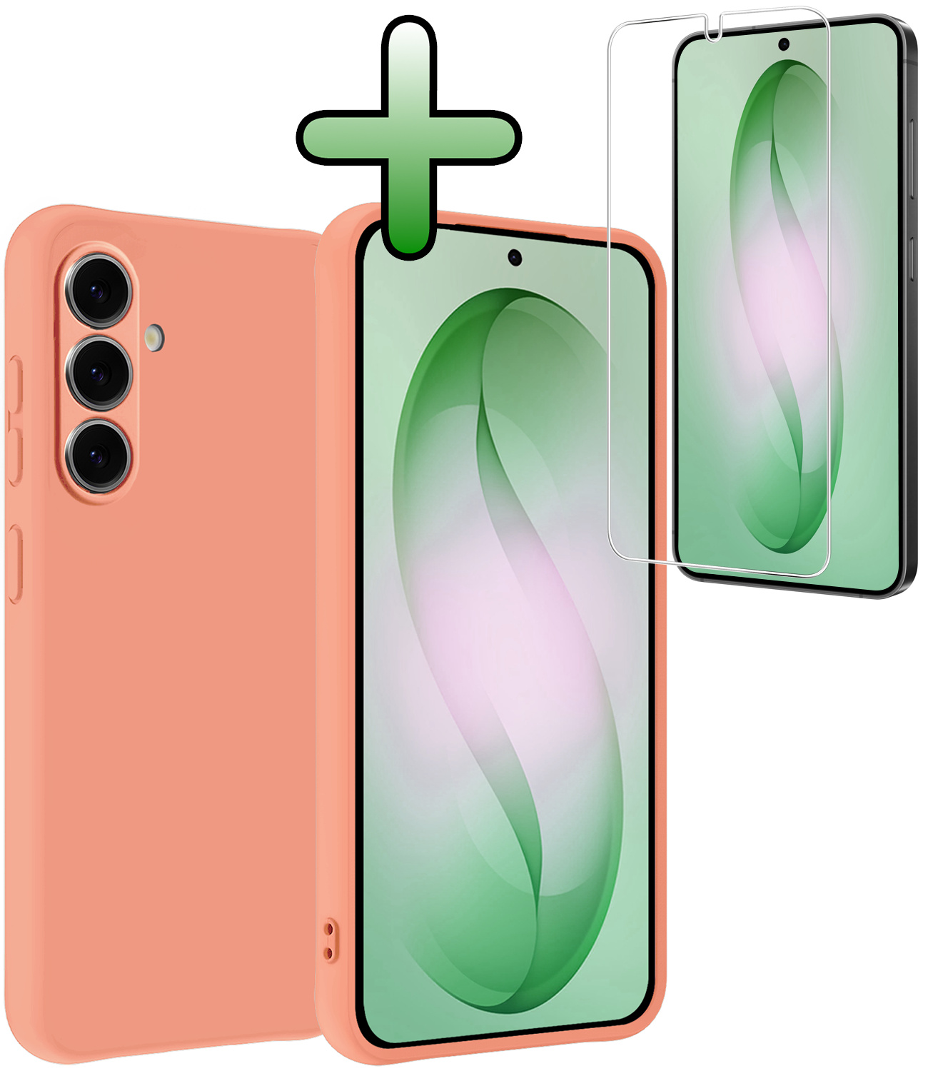 BASEY. BASEY. Samsung Galaxy S26 Hoesje Siliconen Met Screenprotector - Perzik