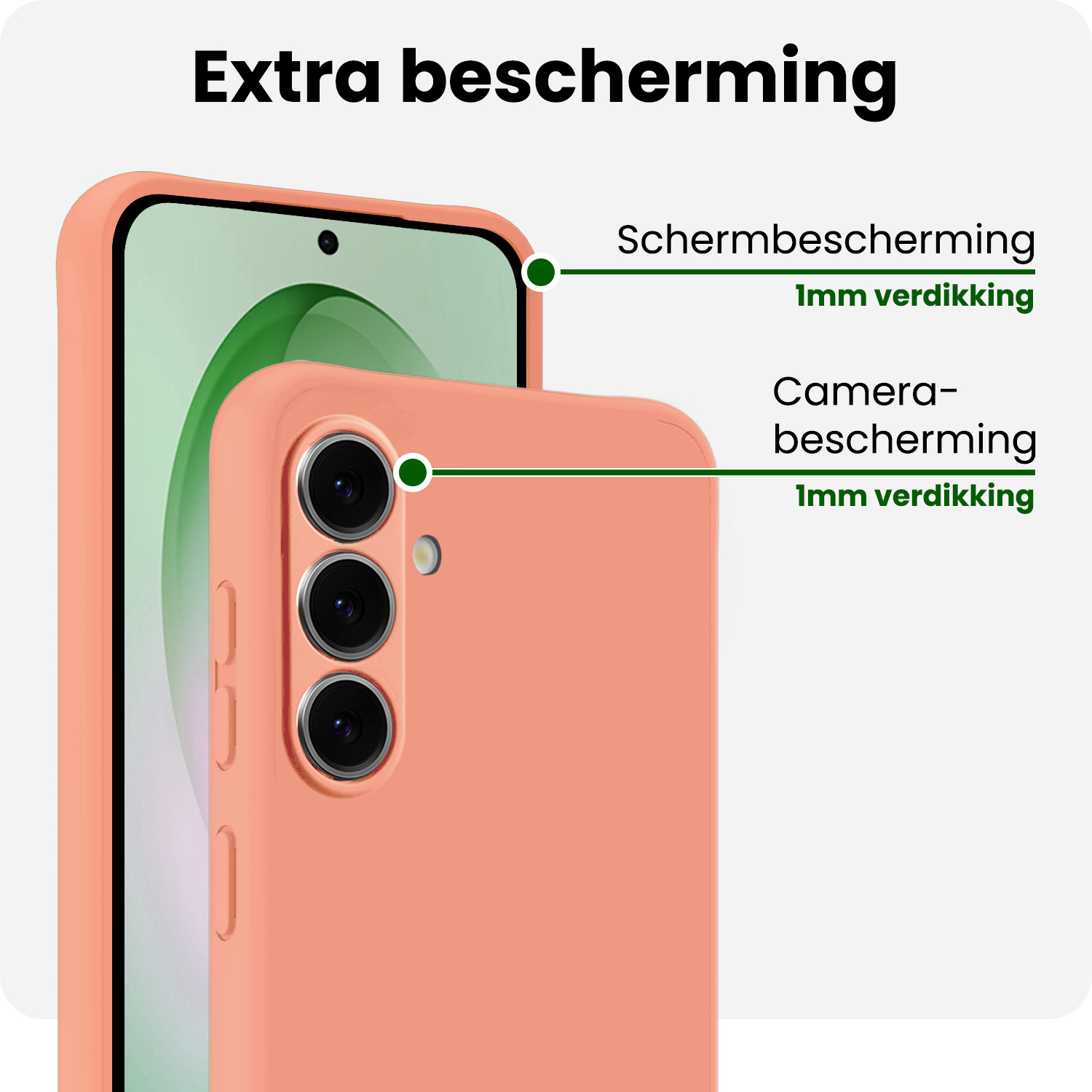 BASEY. BASEY. Samsung Galaxy S26 Hoesje Siliconen Met Screenprotector - Perzik