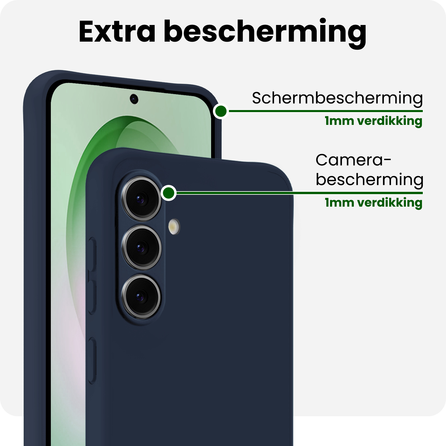 BASEY. BASEY. Samsung Galaxy S26 Hoesje Siliconen Met 2x Screenprotector - Donkerblauw