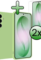 BASEY. BASEY. Samsung Galaxy S26 Hoesje Siliconen Met 2x Screenprotector - Groen