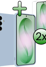 BASEY. BASEY. Samsung Galaxy S26 Hoesje Siliconen Met 2x Screenprotector - Lichtblauw