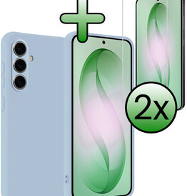 BASEY. BASEY. Samsung Galaxy S26 Hoesje Siliconen Met 2x Screenprotector - Lichtblauw