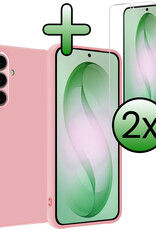 BASEY. BASEY. Samsung Galaxy S26 Hoesje Siliconen Met 2x Screenprotector - Lichtroze