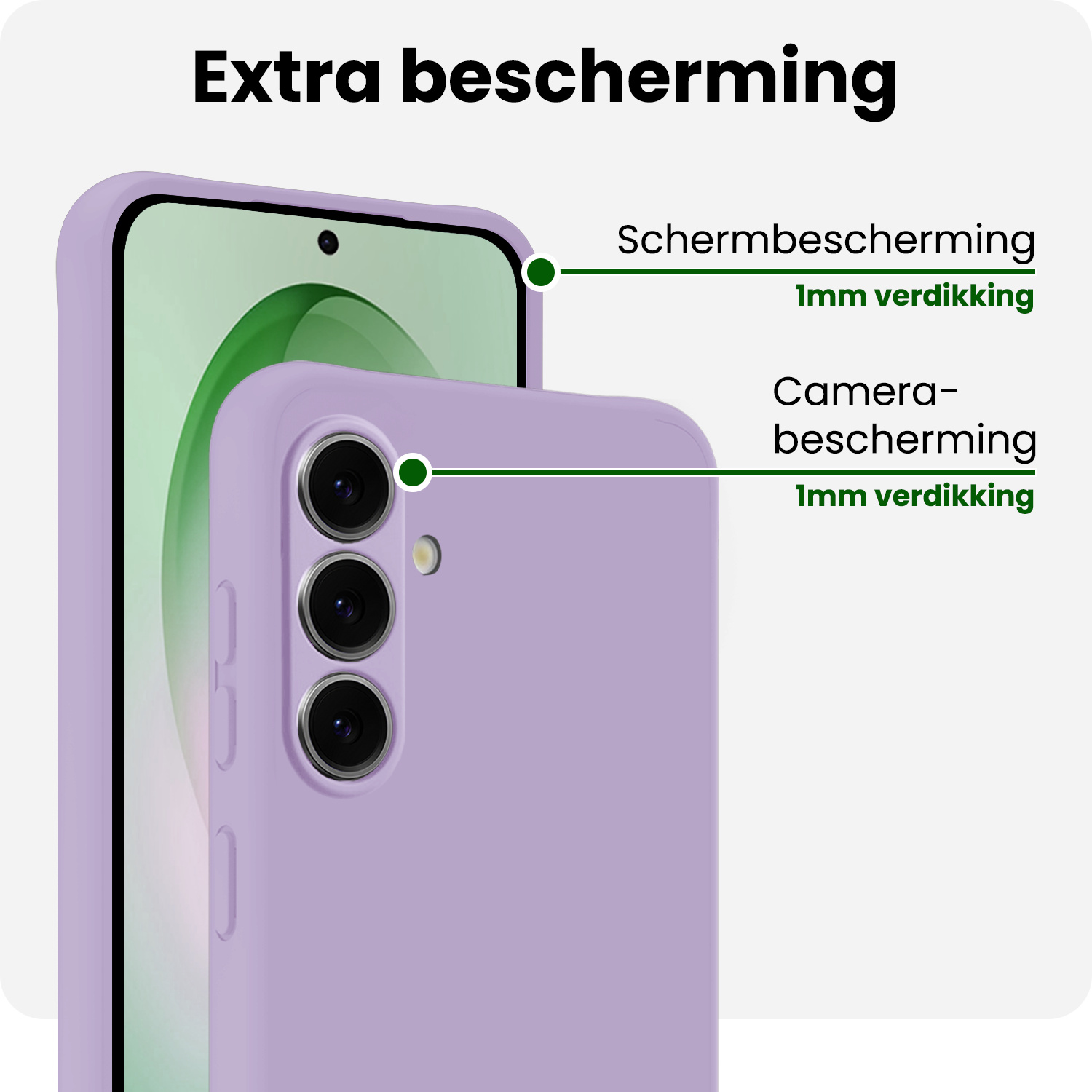 BASEY. BASEY. Samsung Galaxy S26 Hoesje Siliconen Met 2x Screenprotector - Lila