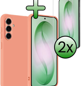 BASEY. BASEY. Samsung Galaxy S26 Hoesje Siliconen Met 2x Screenprotector - Perzik