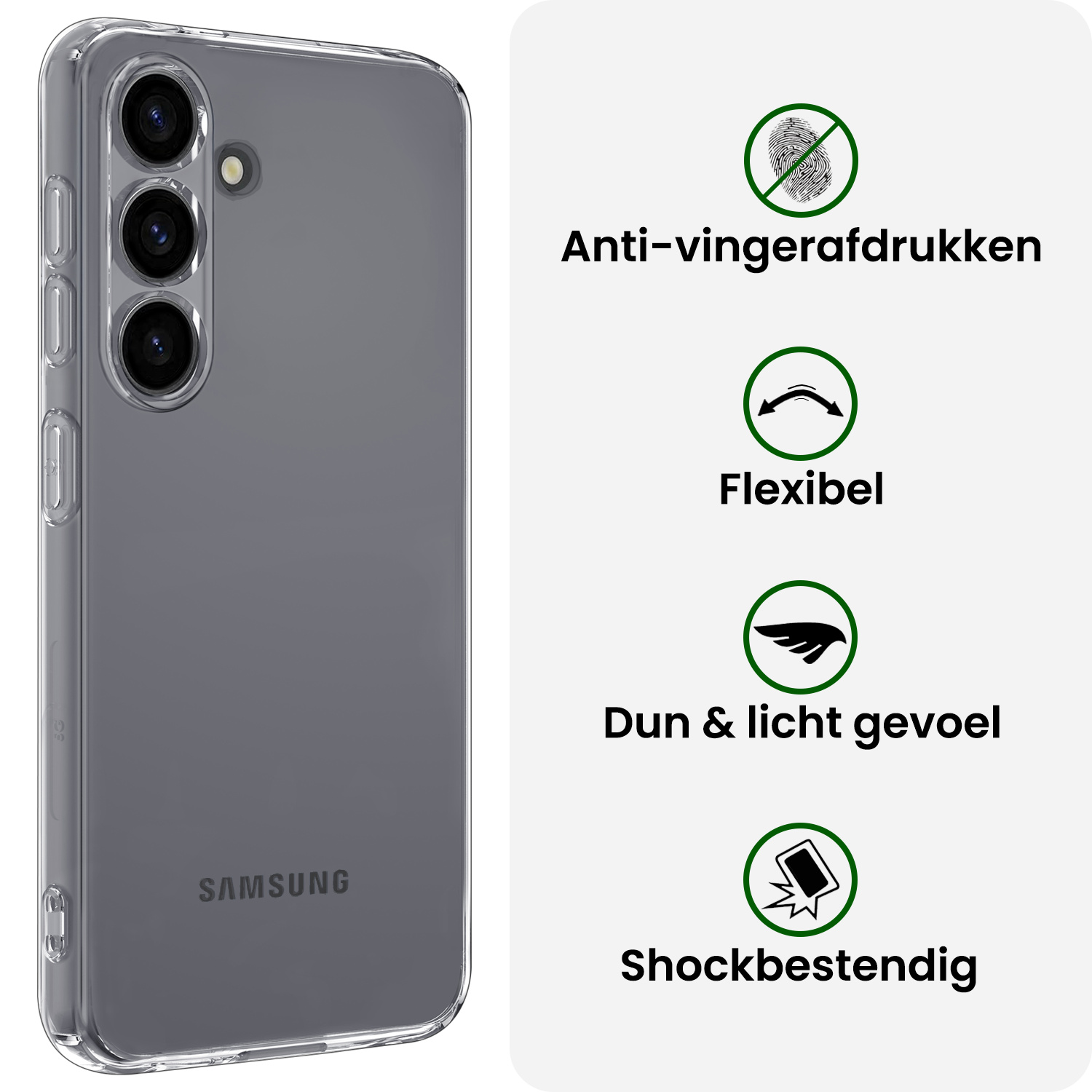 BASEY. BASEY. Samsung Galaxy S26 Hoesje Siliconen Met 2x Screenprotector - Transparant