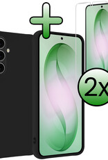 BASEY. BASEY. Samsung Galaxy S26 Hoesje Siliconen Met 2x Screenprotector - Zwart