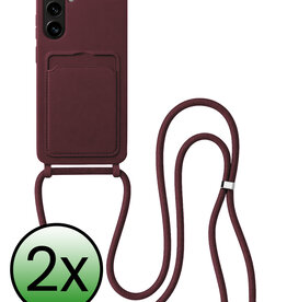 BASEY. BASEY. Samsung Galaxy S26 Hoesje Pashouder met Koord - Aubergine - 2 PACK