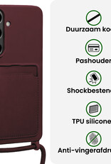 BASEY. BASEY. Samsung Galaxy S26 Hoesje Pashouder met Koord - Aubergine - 2 PACK