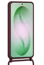 BASEY. BASEY. Samsung Galaxy S26 Hoesje Pashouder met Koord Met Screenprotector - Aubergine