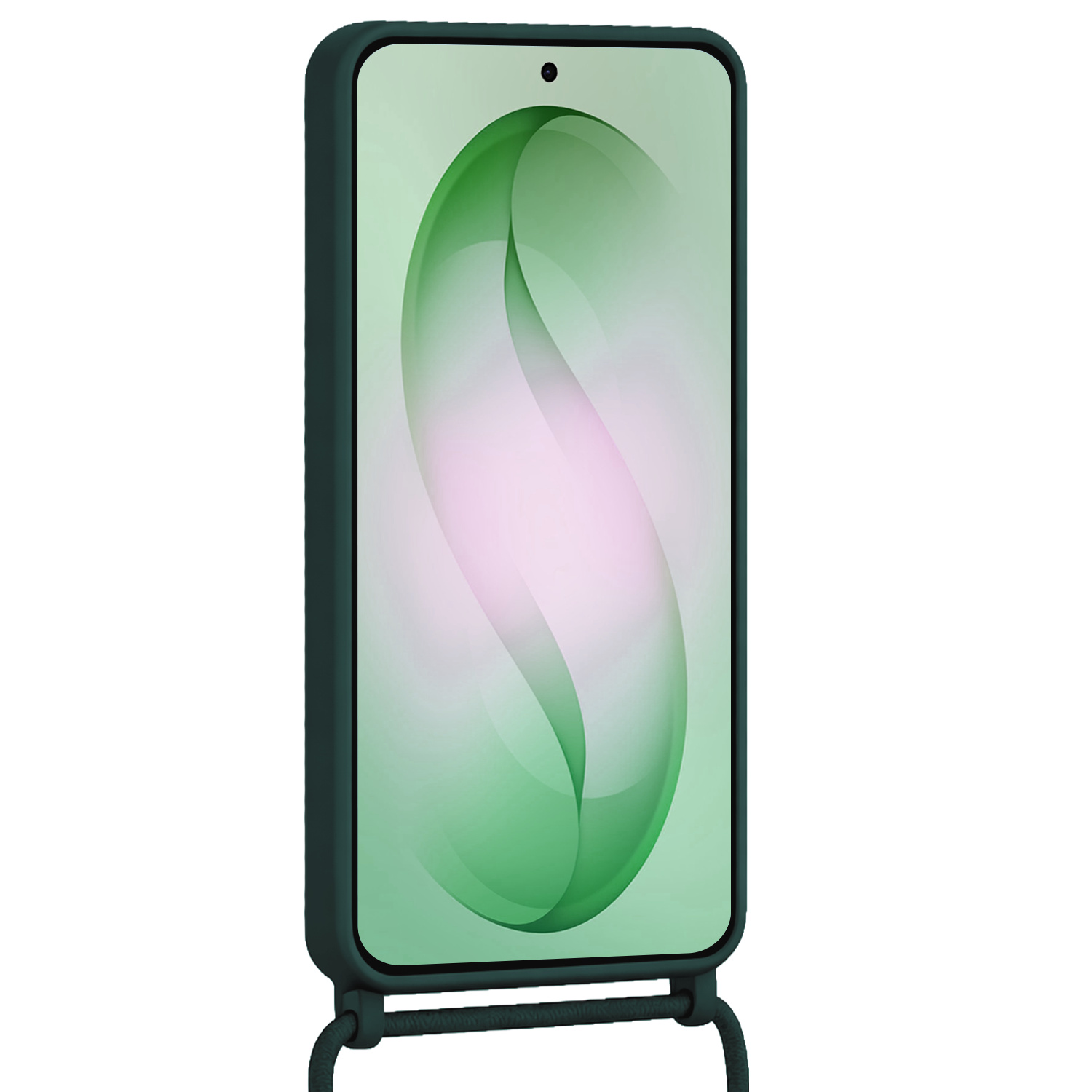 BASEY. BASEY. Samsung Galaxy S26 Hoesje Pashouder met Koord Met Screenprotector - Donkergroen