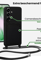 BASEY. BASEY. Samsung Galaxy S26 Hoesje Pashouder met Koord Met Screenprotector - Zwart
