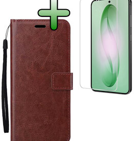 BASEY. BASEY. Samsung Galaxy S26 Hoesje Bookcase Met Screenprotector - Bruin